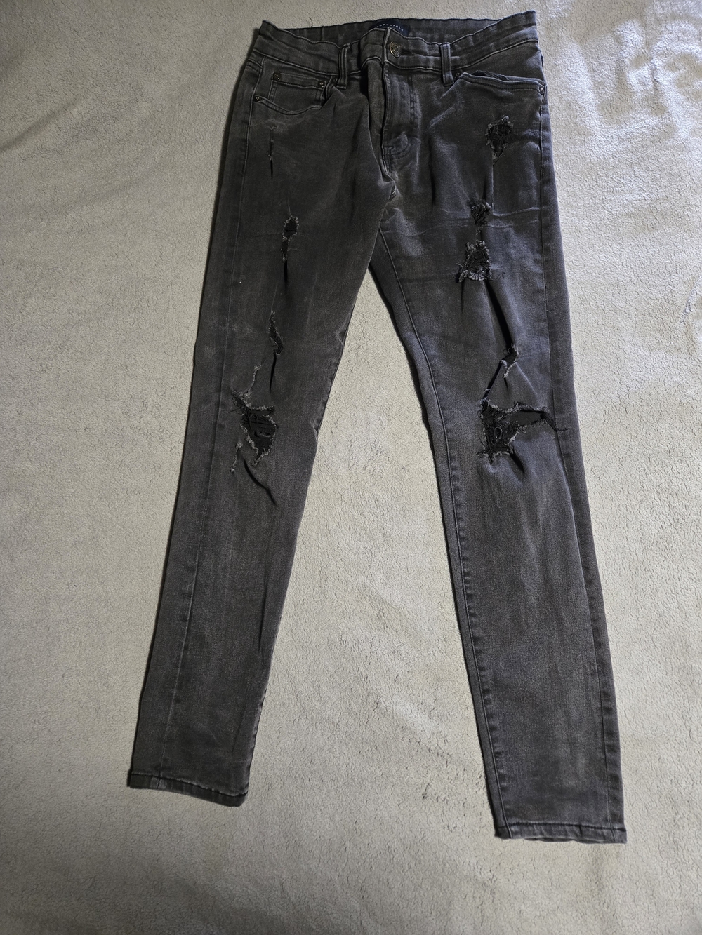 Aeropostale Men's Slim Black Distressed 32x32 Jeans